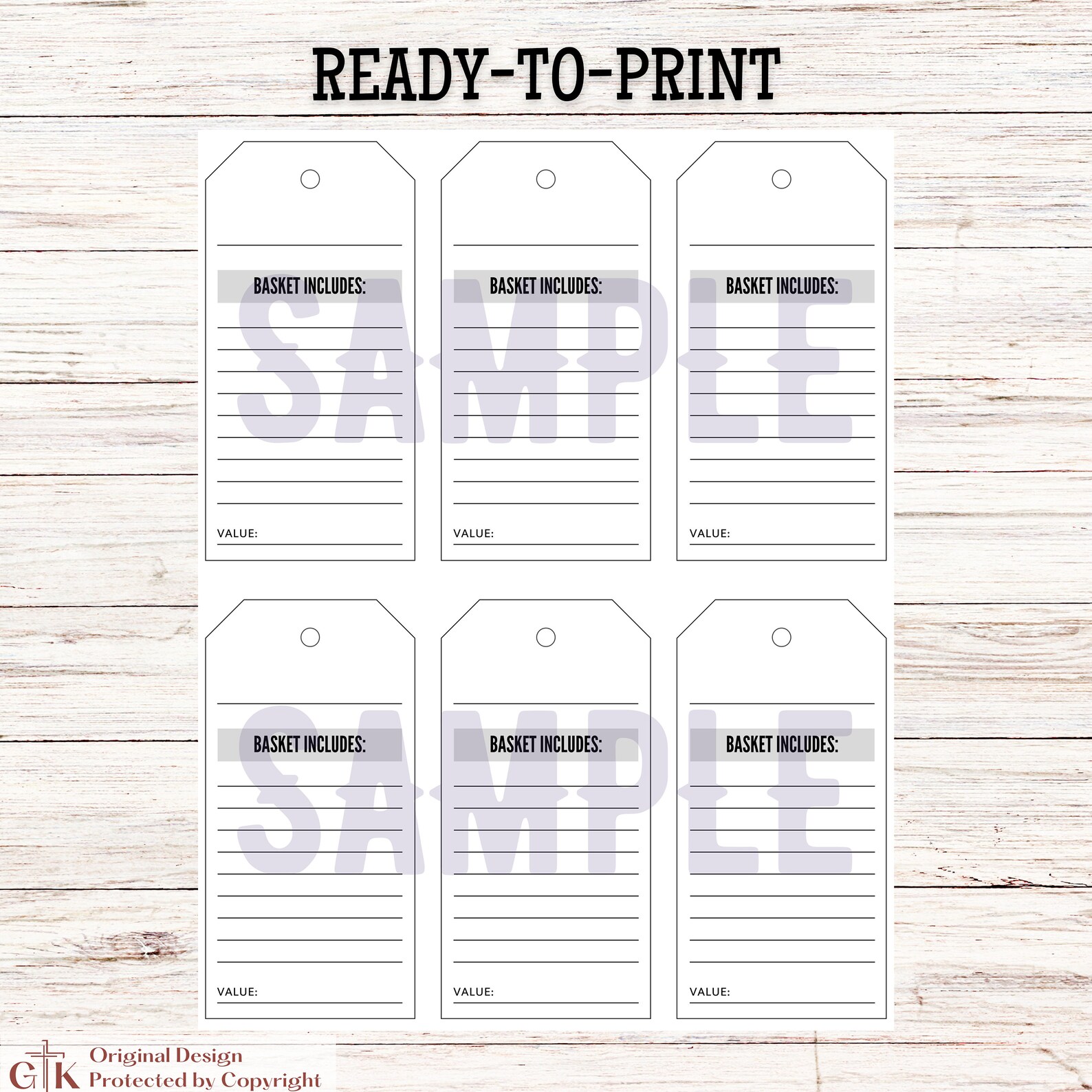 Auction Basket Tags | Auction Item Template | Silent Auction Supplies ...
