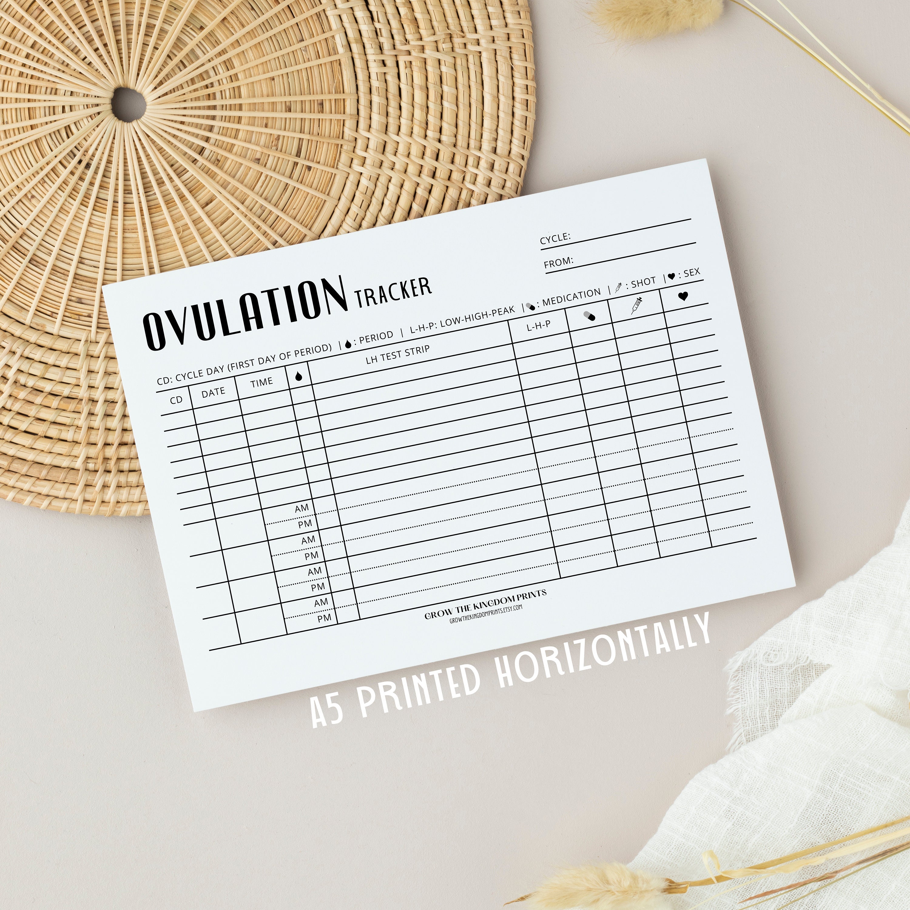 Ovulation Tracker Printable Ovulation Strip Tracker Ovulation Journal
