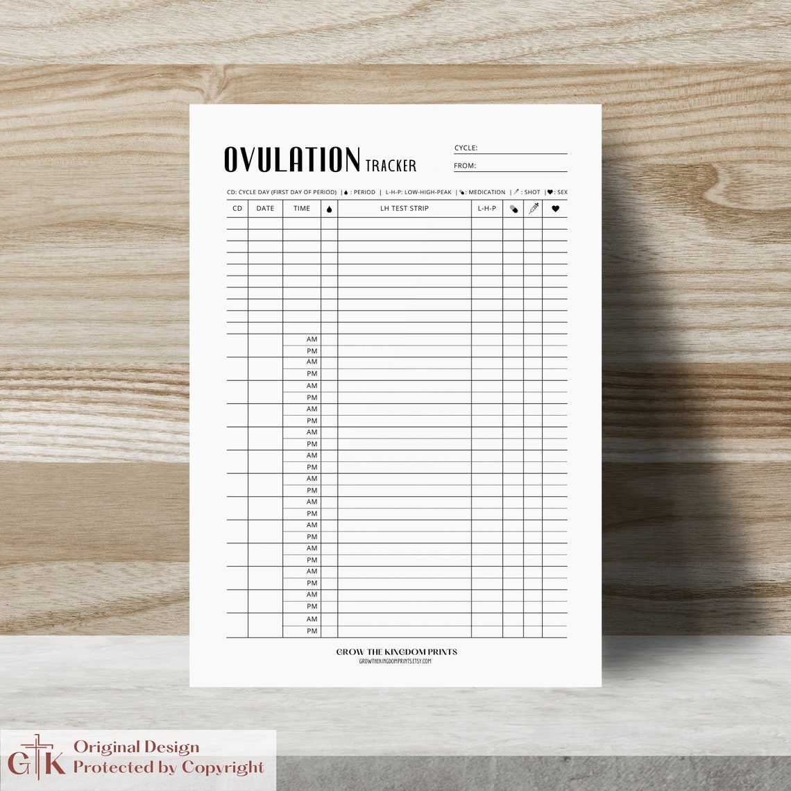 Ovulation Tracker Printable Ovulation Strip Tracker Ovulation Journal
