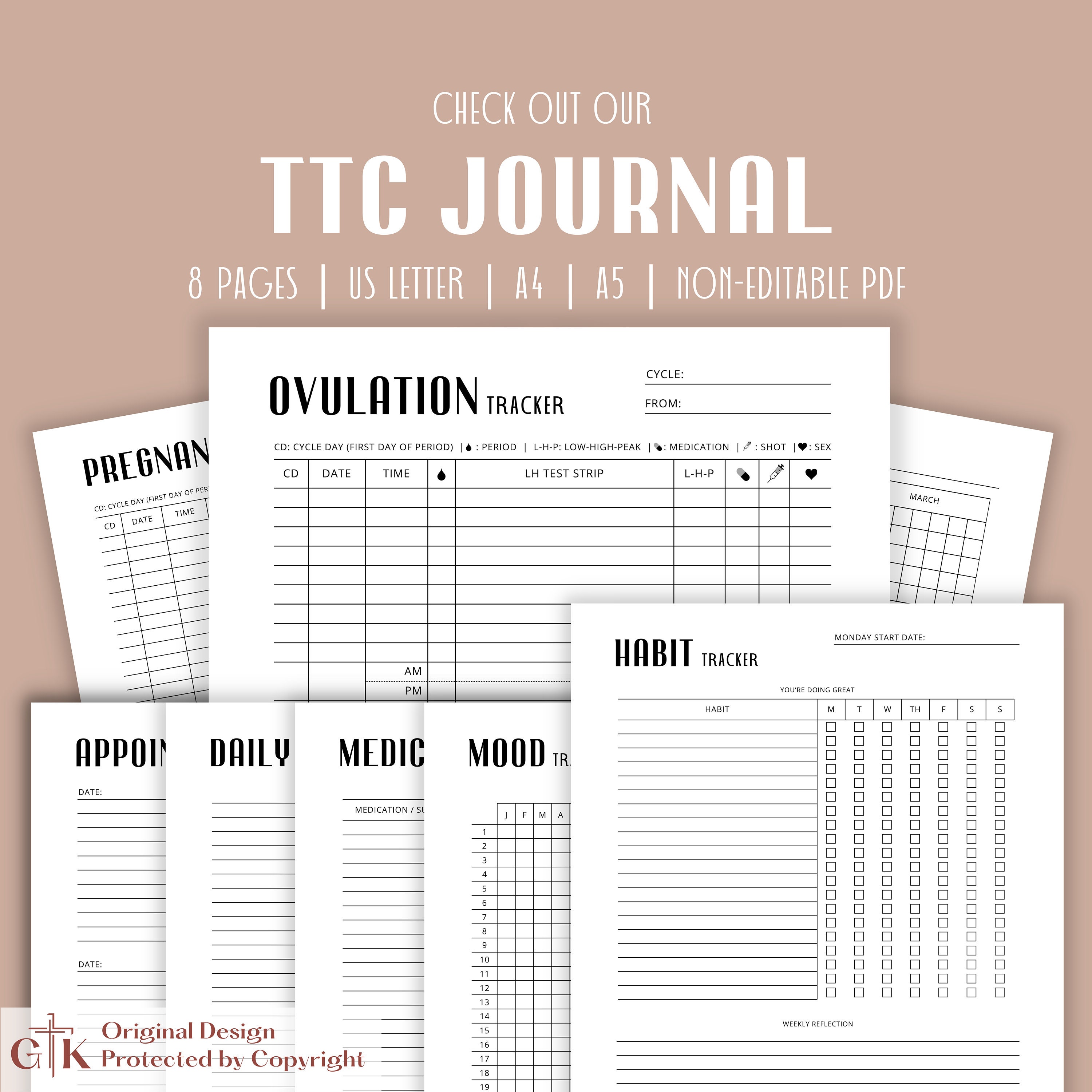 Ovulation Tracker Printable Ovulation Strip Tracker Ovulation Journal