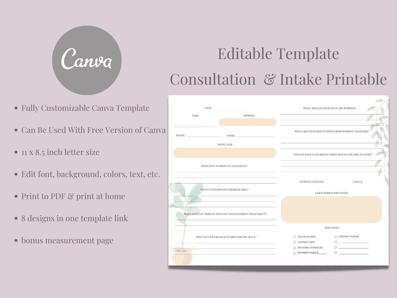 Digital Professional Organizer Client Consultation and Intake Etsy