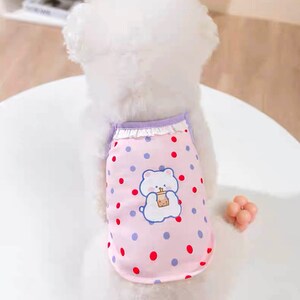 Milk Tea Boba Bear Polka Dot Summer Tank Top for Cats and Dogs