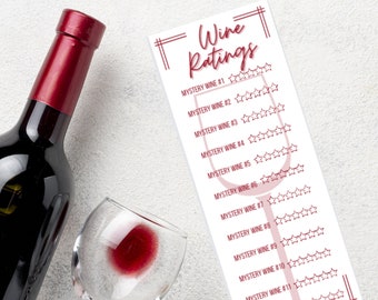 Wine Tasting Rating Card