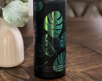 Envoltura de hoja de monstera grabada de 32 oz