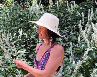 Frida Hat, High Quality Crocheted, Wide Brim, Sunhat, Beach Fashion, Eco Friendly Toyo Straw