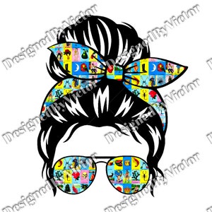 Loteria Life PNG Digital Download Mom Life Messy Bun Sublimation Vinyl Print