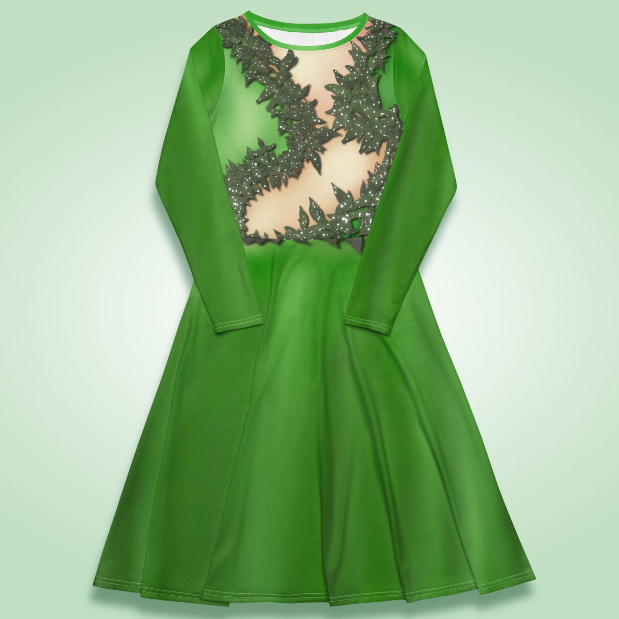 Folklorian Taylor Costume Dress Era Tour Outfit Midi Dress Green Folklorian Fairy Dress Taylor Green Leaf Dress Costume Swifty Outfit Taylor