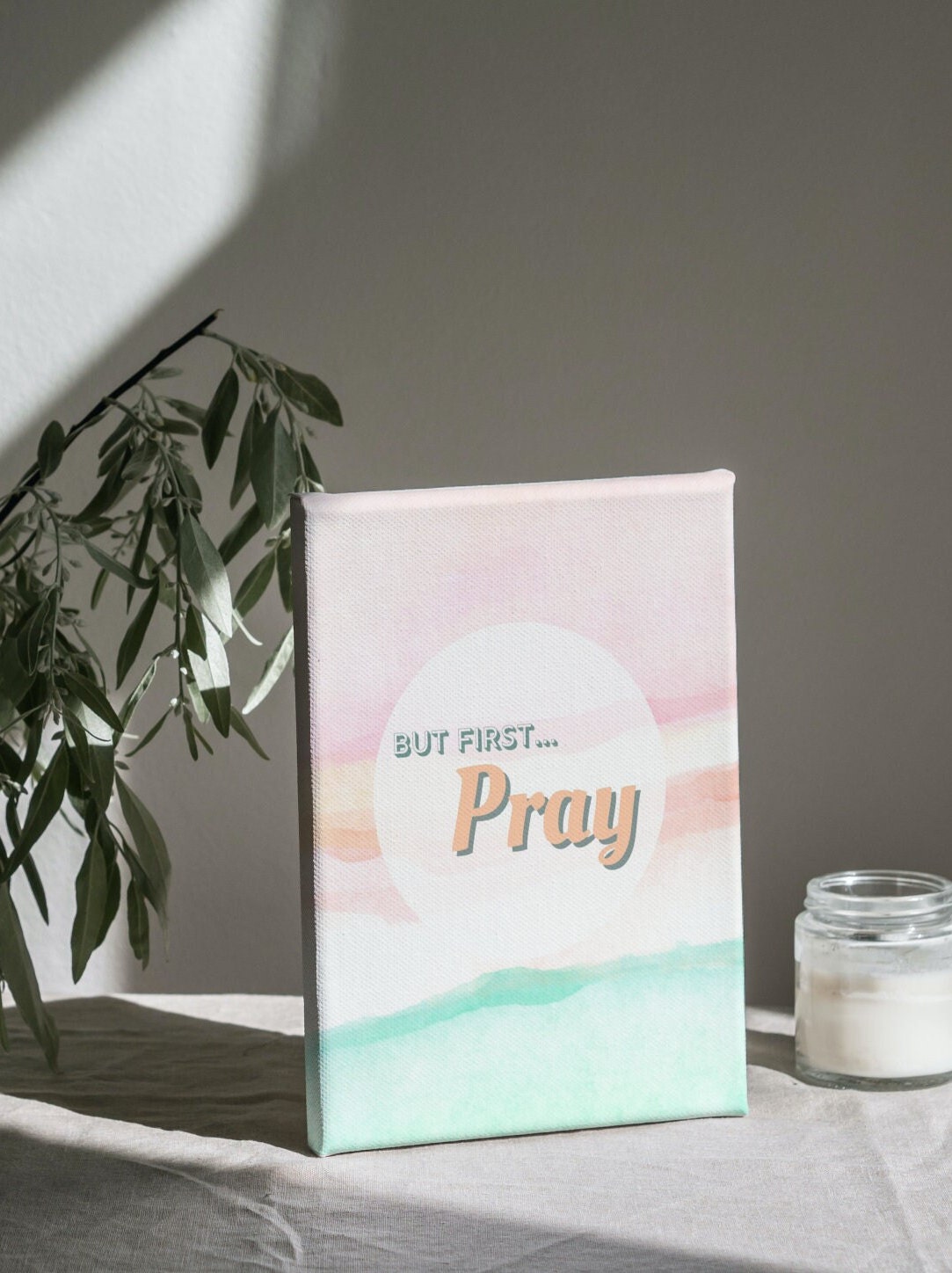 Modern Christian Art Print Abstract Download Dinner Prayer Etsy