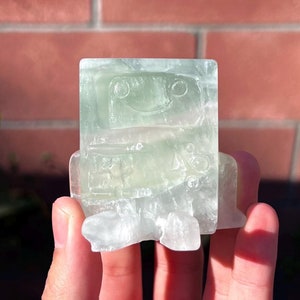 Adventure Time BMO - Yttrium Fluorite Crystal Carving (~0.6lbs)