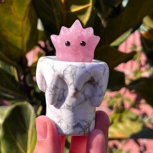 Howl&#39;s Moving Castle Baby Calcifer Candle Crystal Carving Set - Howlite - Fluorite - Carnelian - Fire Quartz - Golden Healer (~0.6lbs)
