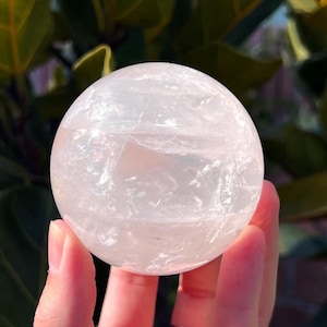 Girasol Rose Quartz Sphere - Star Asterisms (1.2lbs)
