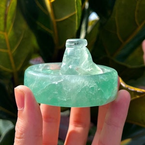 Spirited Away Chibi No Face in Bathhouse Pool - Green Fluorite Carving (~0.6lbs)