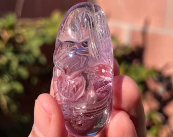 アメジスト　九尾　カービング アメジスト九尾の狐の紋章 - 宝石グレード（39g） - Etsy 日本