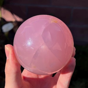 Rose Quartz Sphere w/ multiple 12 Star Asterisms & Opalization - High Grade - Star Rose Quartz (1.3lbs)
