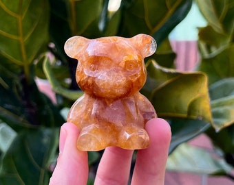 Golden Healer Teddy Bear Crystal Carving (0.3lbs)