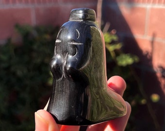 Spirited Away No Face Crystal Figure - Silver Obsidian (~0.4lbs)