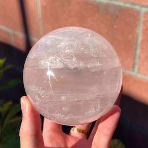 Girasol Rose Quartz Sphere - Star Asterisms (2.3lbs)