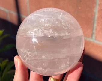 Girasol Rose Quartz Sphere - Star Asterisms (2.3lbs) - Etsy Stunning Star Girasol Rose Quartz Sphere 58mm main image 0