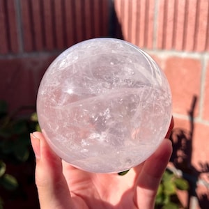 Skeletal Girasol Rose Quartz Sphere - High Grade (2.3lbs)