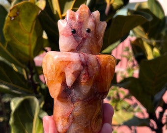 Vela de Calcifer de El Castillo Ambulante, talla de cristal - Golden Healer (~1,4 lb)