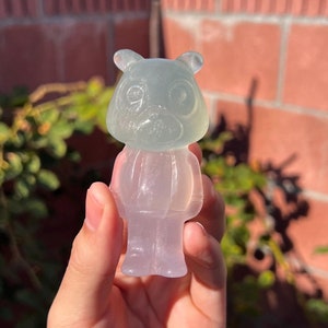 Kanye West Graduation Bear Crystal Carving - Yttrium Fluorite (0.3lbs)