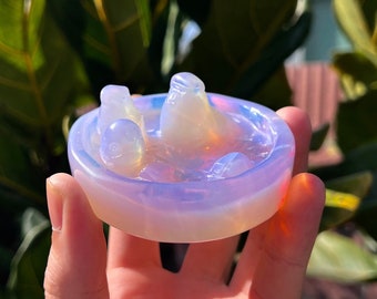 Spirited Away No Face Bathhouse Pool Crystal Figure - Pink Opalite (0.4lbs)