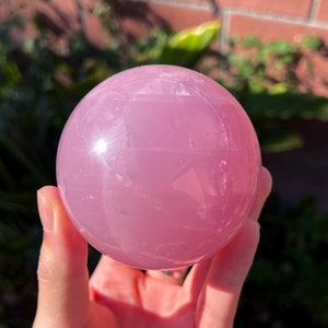 Rose Quartz Sphere w/ Star Asterisms & Violet Coloring - High Grade - Star Rose Quartz (1.5lbs)