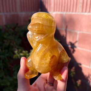 Charmander Pokemon Crystal Figure - Yellow Fluorite (~1.2lbs)