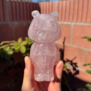 Kanye West Graduation Bear Crystal Carving - Rose Quartz (0.9lbs)