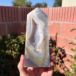 Achat Turm Mit Lavendel Druzy & Dendriten (1lb)