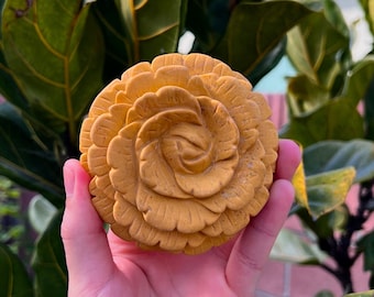 Yellow Jasper Flower Crystal Carving (1lb) - Etsy