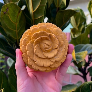 Yellow Jasper Flower Crystal Carving (1lb)