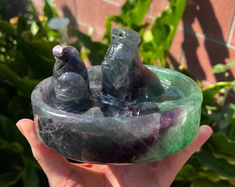 Spirited Away No Face Bathhouse Pool Crystal Figure - Fluorite (3.5lbs)