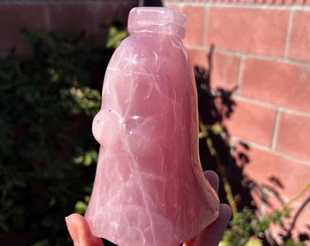 Spirited Away No Face Crystal Carving Figure - Rose Quartz (2.5lbs)