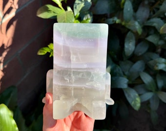 Figura de cristal de BMO de Hora de Aventuras - Fluorita (~5 libras)