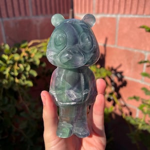 Kanye West Graduation Bear Crystal Carving - Fluorite (1.5lbs)