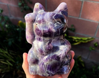 瑪瑙の招き猫 - 高級（1.6ポンド） - Etsy 日本