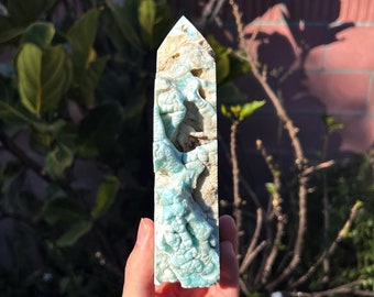 Blue Aragonite Tower - High Grade (1.3lbs)