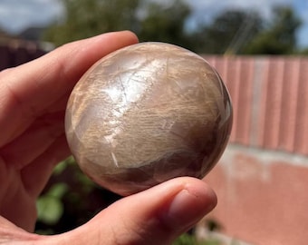 Pfirsich Mondstein Handschmeichler
