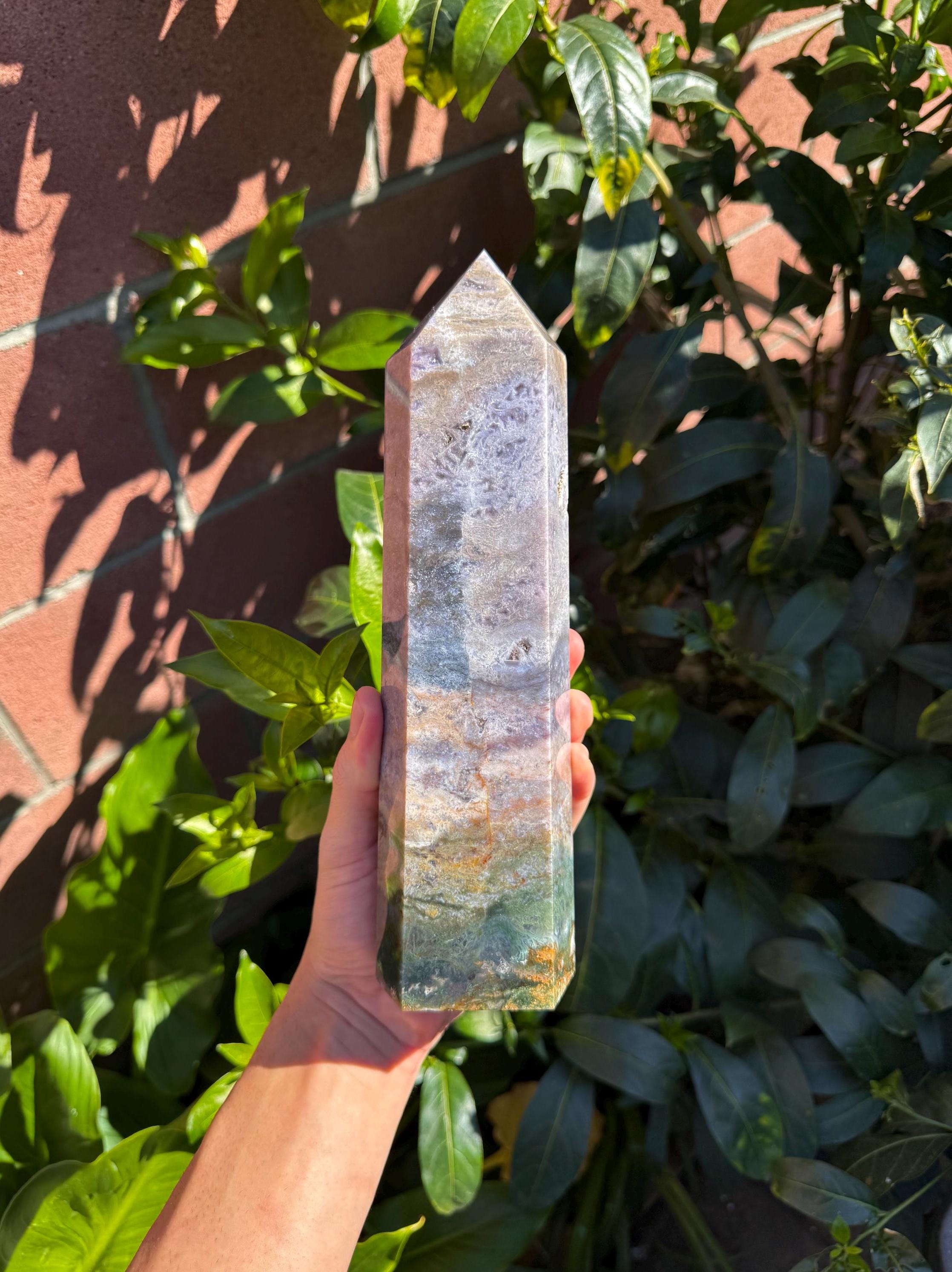 Ocean Jasper Tower W/ Moss Agate - High Grade (3.8lbs) - Etsy