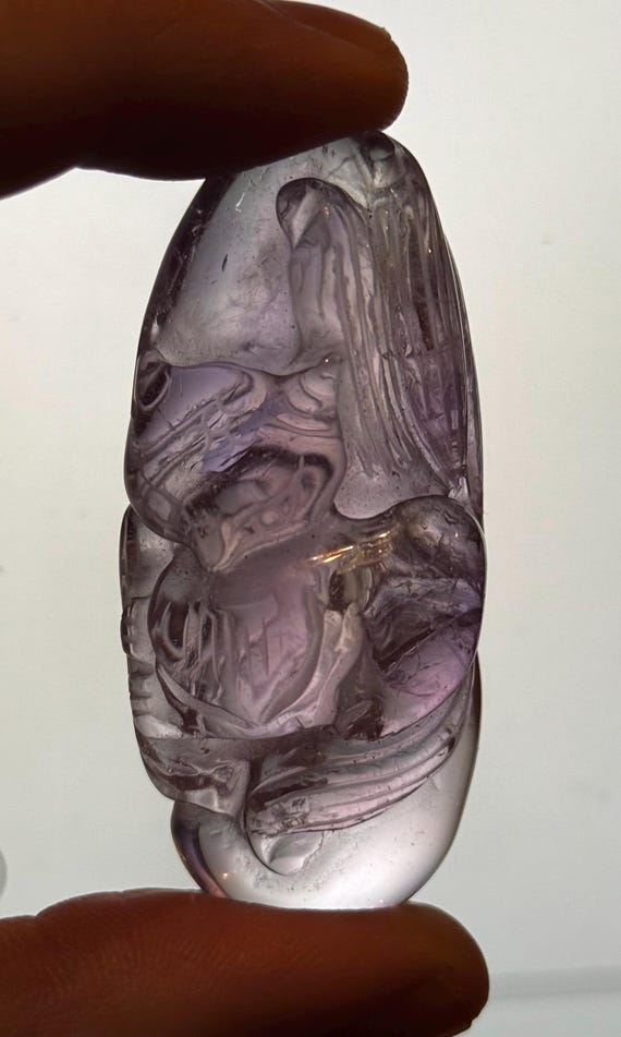 アメジスト九尾の狐の紋章 - 宝石グレード（39g） - Etsy 日本