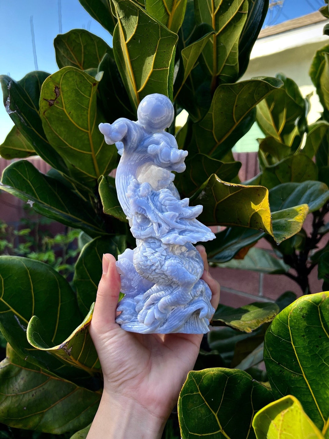 ブルーレースアゲートドラゴン（3.1ポンド） - Etsy 日本