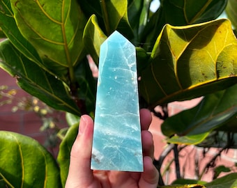 HQ Sky Blue Caribbean Calcite Towers (~0.5lbs)