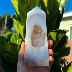 Achat W / Druzy Hollandite Türme - Hohe Qualität (~0.7lbs)