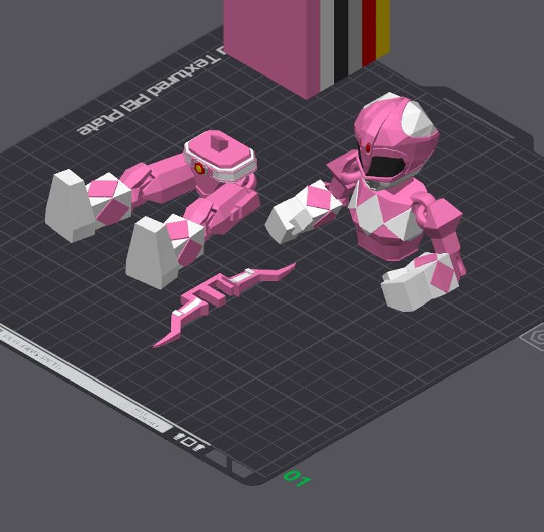 Flexi Pink Ranger – Mighty Morphin Power Rangers | 3D Printable 3MF ...