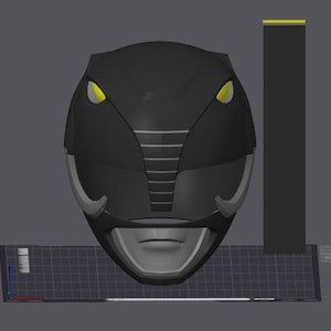 Svart Rangerhjälm – Mighty Morphin Power Rangers | 3D-utskrivbar 3MF-fil