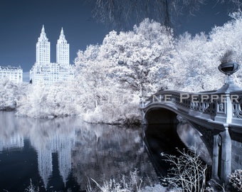NYC Central Park Bow Bridge en infrarrojos