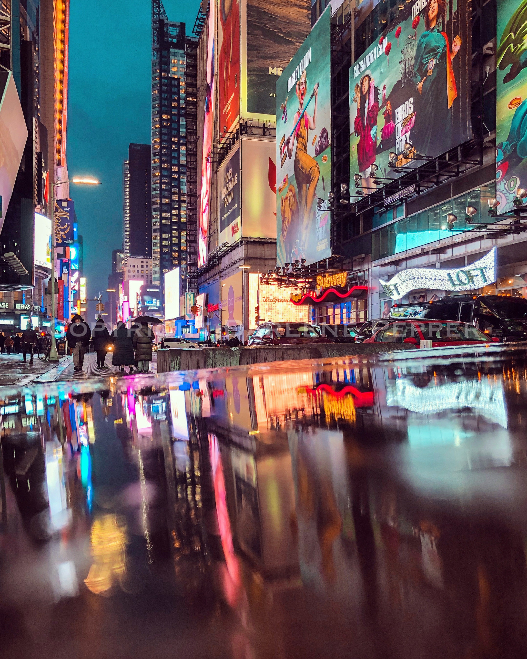 A rainy day in Times Square, New York City, 1943 Wall Art, Canvas Prints,  Framed Prints, Wall Peels