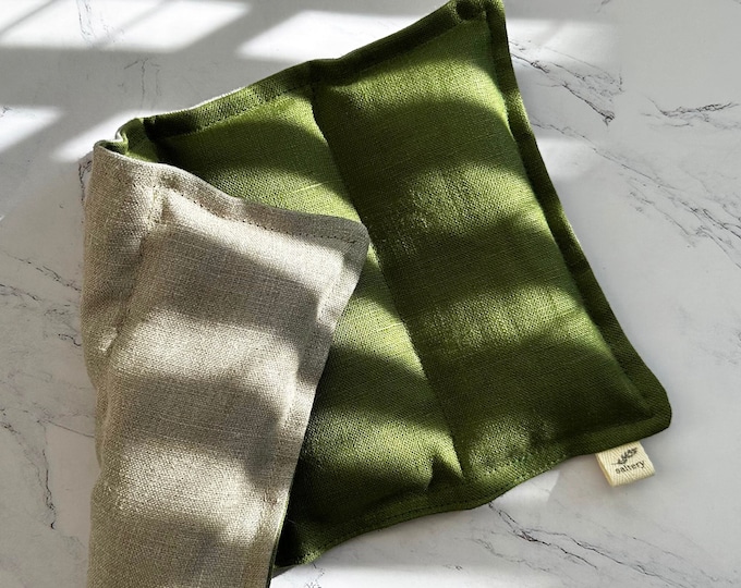 Linen Microwavable Heating Pad | Organic Lavender & Flaxseed or Rice | OEKO-TEX certified