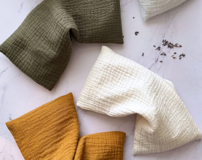 Washable Ultra Soft Cotton Eye Pillow | Lavender Aromatherapy | Heating & Cooling